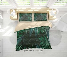 3D Green Leaves Pattern Quilt Cover Set Duvet Cover Bedding Pillowcases