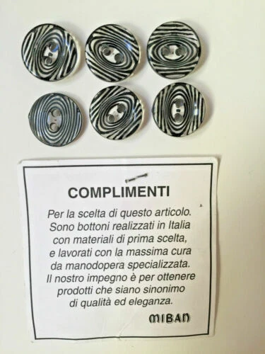 Bottoni neri rotondi per l'hobby del cucito