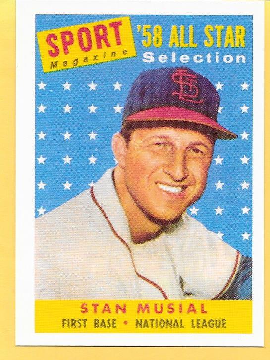 Stan Musial 1958 Topps Reprint Card Saint Louis Cardinals Topps Baseball Card
