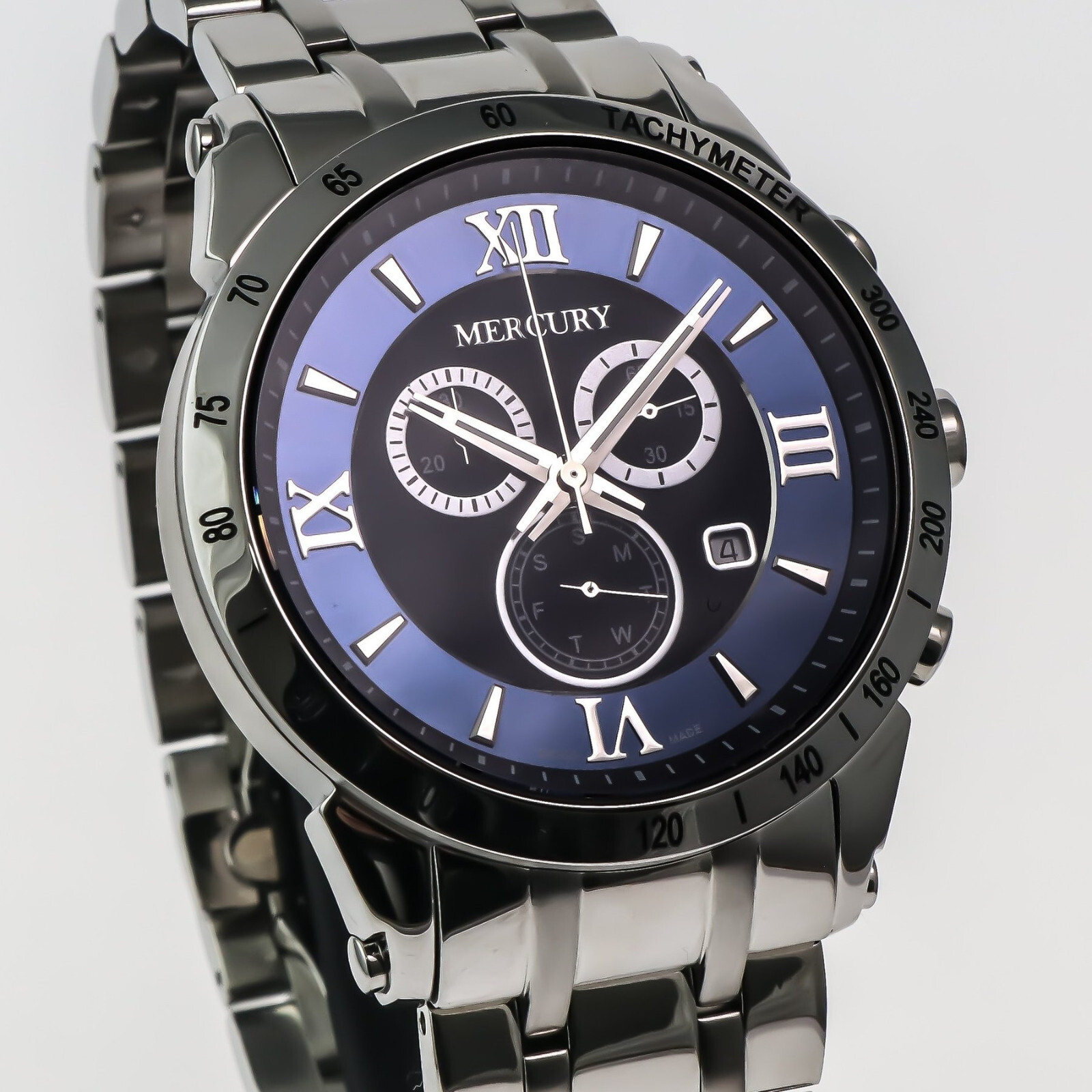 Mercury chronographe quartz suisse ME335-SS-9 montre homme acier neuve
