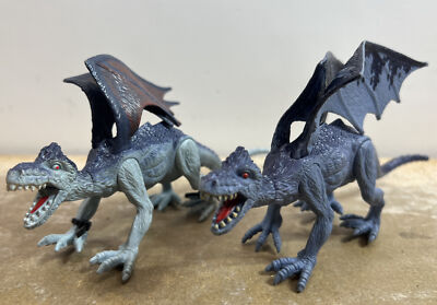 Kid Galaxy Posable Dragons Action Figure Adventure Fantasy Lot Of 2 Blue