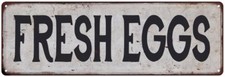 FRESH EGGS Vintage Look Rustic Metal Sign Chic Retro 106180035076