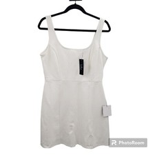 Lulu's white bodycon mini Dress womens size large sleeveless tank fitted sheath