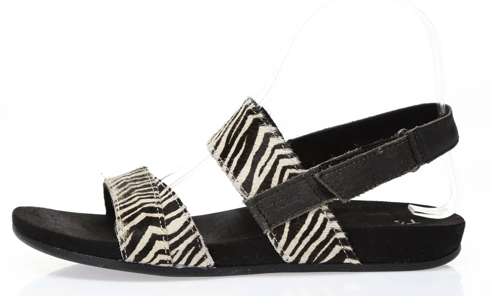 Toms Womens Tierra Zebra Print Leather Wedge Slingbacks Sandals Size 7 - 231347 - Image 2 of 4
