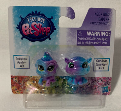 Littlest Pet Shop Rainbow Indiglow Apely #9 Monkey Cerulean Sparkle #10 Hipp