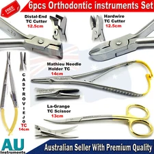 Orthodontic Kit Mathieu TC Castroviejo Wire Ligature Cutters TC Scissors Medspo