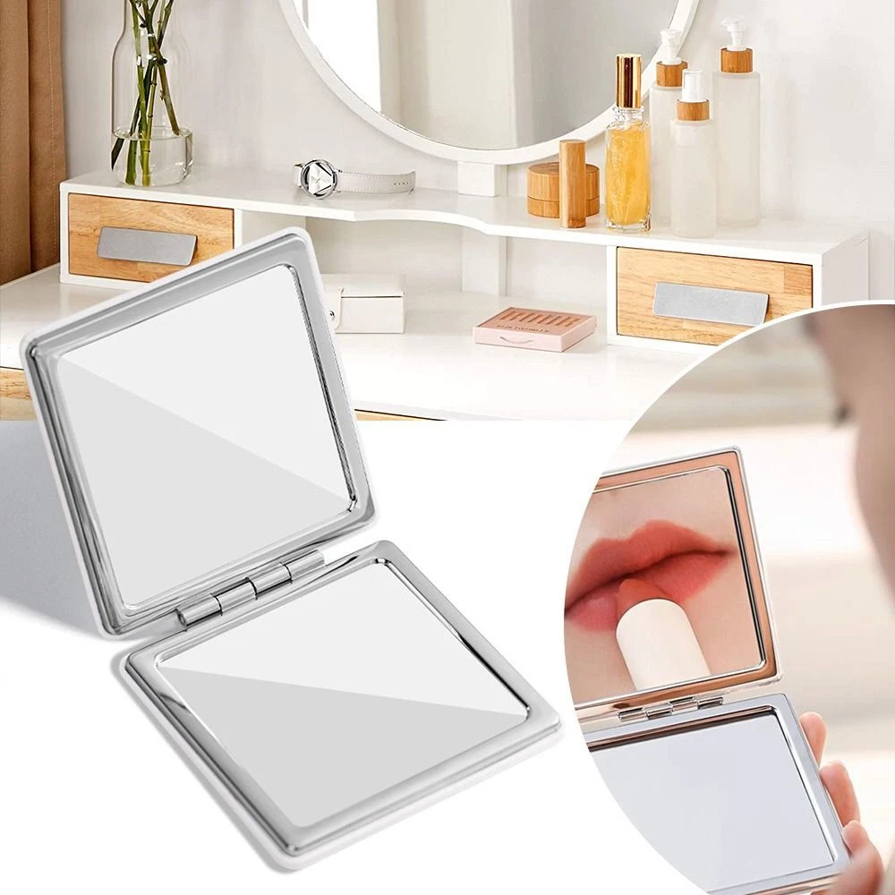 Double sided Makeup Magnifying Mirror Folding Mini Mirror Female