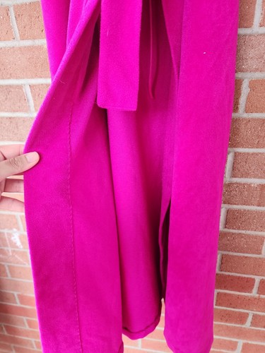 Vtg Vanity Fair Hot PINK Velour Belted Robe Housecoat Dressing Gown sz L Pockets - Picture 6 of 18