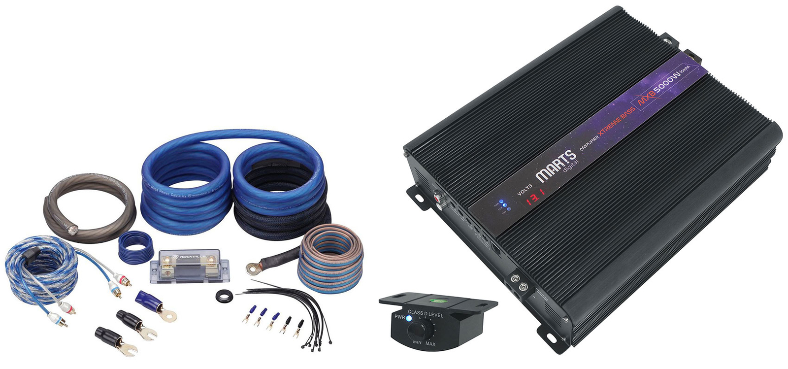 Автомобильный моноусилитель Marts Digital MXB 5000 мощностью 1 Ом 5000 Вт RMS Вольтметр Комплект усилителей 70390₽
