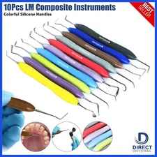 Composite Filling Instruments Set of 10 Dental Restoration Silicone Handle Tools