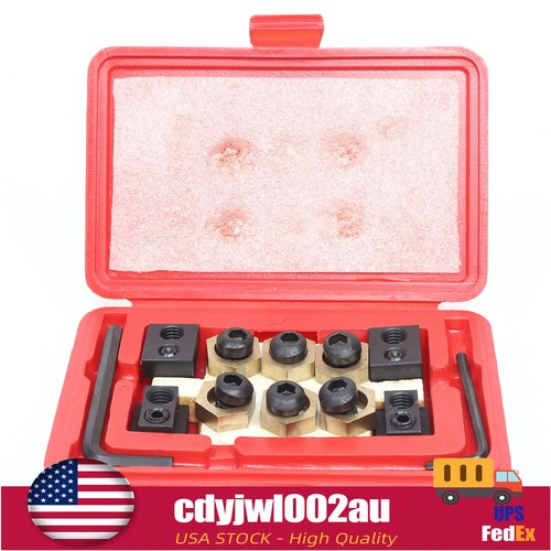 52-Piece T-Slot Clamping Kit – Step Blocks & Flange Coupling Nuts, Milling Clamp Set