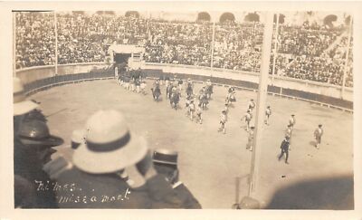 H78/ Nimes France Foreign RPPC Postcard c1918 Stadium Horses Crowd  63