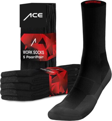 ACE Arbeitssocken 10 Paar Funktions-Socken 60% Baumwolle Arbeits-Strümpfe