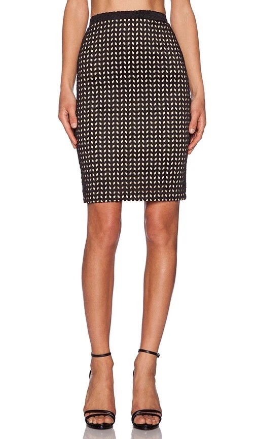 Юбка-карандаш Whitney Eve Manfern бежевая черная XS и укороченный топ размер 0 б/у  - Изображение 2 из 4