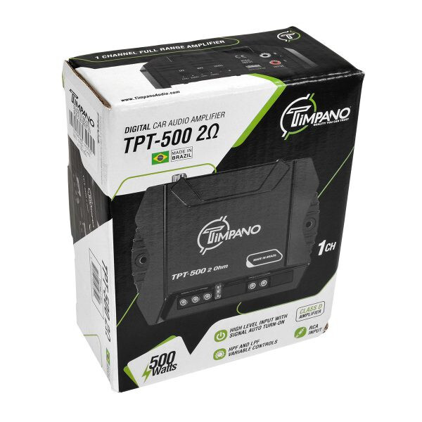 1x Timpano TPT-500 2 Ohms Compact 1 Channel Amplifier 500W Car Audio Digital Amp