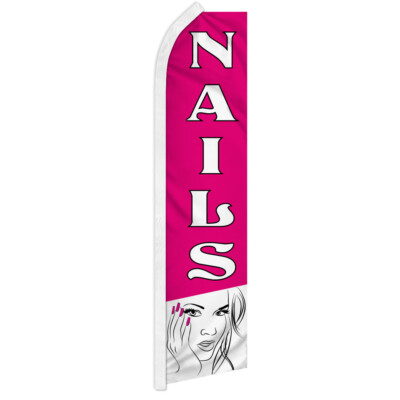 Nails Advertising Swooper Feather Flutter Flag Nail Salon Beauty