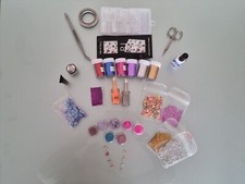 Nail Art Kit Professionale Unghie Gel Acril Tip Glitter Foil Strumenti Gioielli