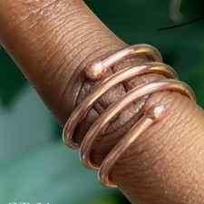 Solid Copper Brass Minimalist Healing Handmade Unisex Ring, Adjustable