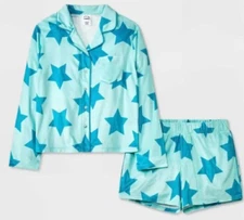 NEW Art Class Girls' 2 Piece 'Stars' Long Sleeve Coat Pajama Set Large 10/12