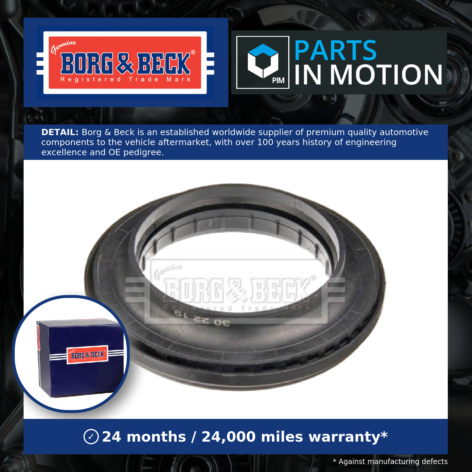 Strut Anti Friction Bearing Front Left or Right BSM5530 Borg & Beck Mount New