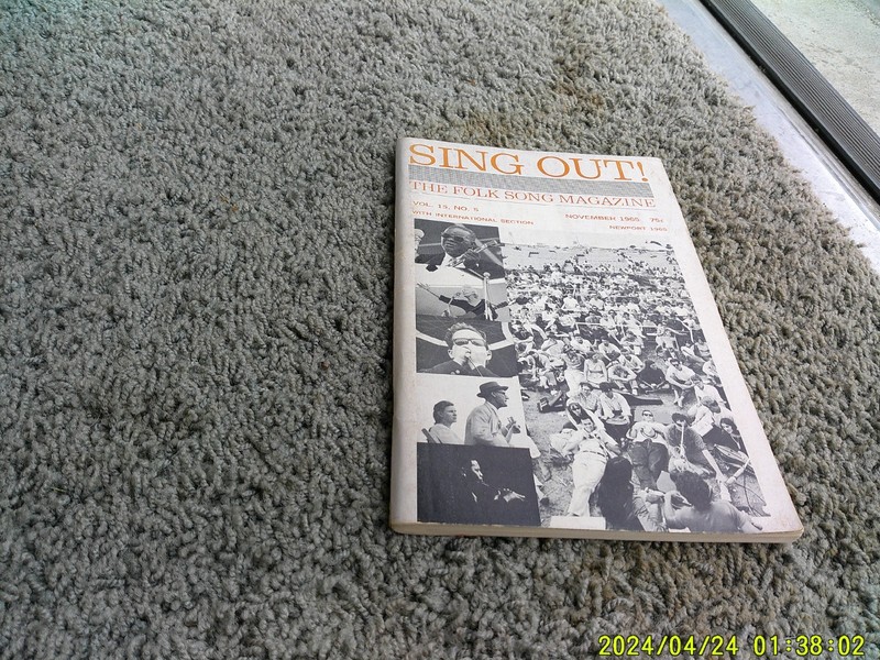 SING OUT: The Folk Magazine. November 1965. Newport Festival, Woody Guthrie