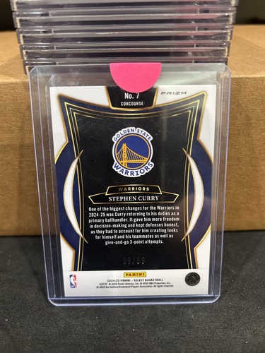 Stephen Curry 2024-25 Panini Select Concourse #7 Blue Camo Prizm /99 Warriors - Bild 2 von 2