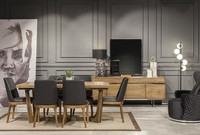 Esszimmer Garnitur Essgruppe Komplettes Set Anrichte StüHle MöBel 9Tlg