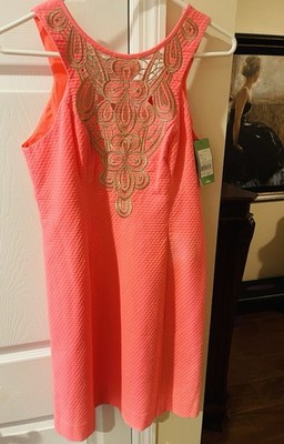 Lilly Pulitzer Largo Shift Dress Pink Sun Ray Size 0  NWT $198- defects see pics