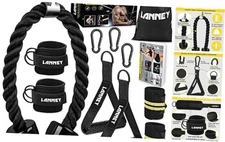 Tricep Rope Cable Machine Attachment, 35" Triceps Pull Down Rope LAT black