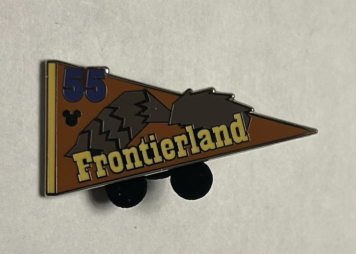Disneyland - Yellow Crown - Frontierland - 55 Pennant - Hidden Mickey 2010 Pin