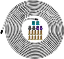 25FT 1/4" SS Brake Line Tubing Kit 16 Fittings