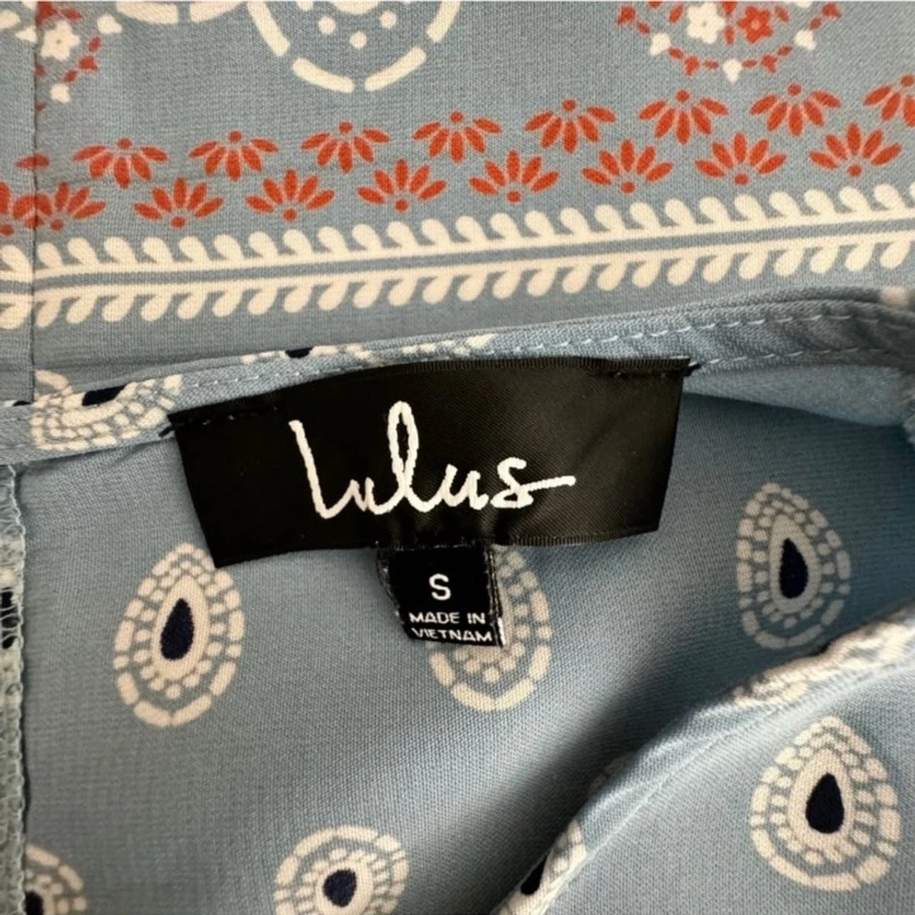 UNDERCOVER Abito a tubino Lulus Secret Paradise blu stampa S boho viaggio vacanze resort