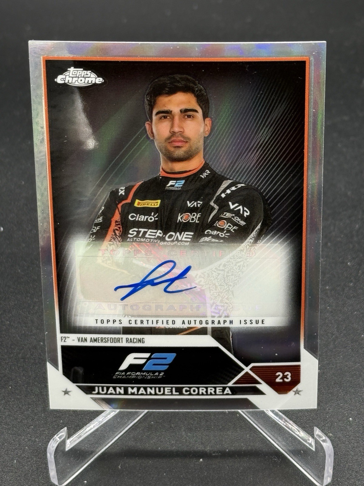 2023 Topps Chrome F1 Juan Manuel Correa F2 auto autograph