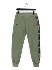 Ellesse Women's Sports Bottoms UK 10 Green 100% Polyester Tapered Sweatpants