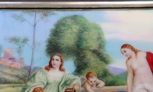 Austria-Hungary Partial Gilt Silver & Enamel Erotic Cigarette Case - Picture 5 of 11