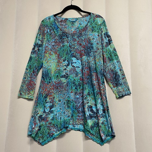 Tianello Women’s Asbury Tunic Top Medium Steve Barraza Artsy Dyed Lightweight