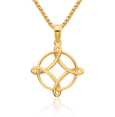 Geometrische Halskette 14 Karat massiv Gelbgold
