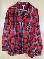 Wondershop Sleepwear Red Flannel Pajama Shirt Mens Large 100 Cotton