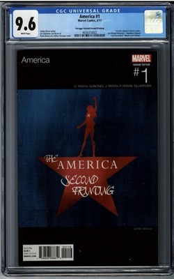 AMERICA #1 CGC 9.6 NM+ 2nd Print Hip Hop Variant Hamilton 2017 Marvel Chavez  