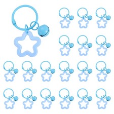20Pcs Star Bell Keychain Single Cute Star Bag Keychain Blue