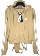 New ADIDAS ESSENTIAL TRACKSUIT M WARM SANDSTONE 3 STRIPE FLEECE JY3133 SET NWT