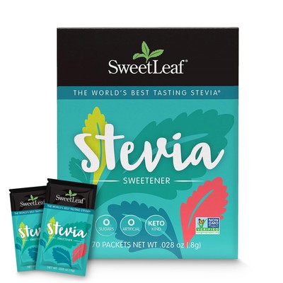 SweetLeaf Stevia Packets Zero Calorie Sugar Substitute 70 Count Organic Sweet...