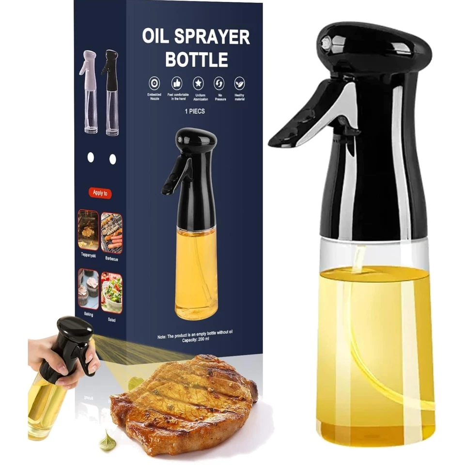 Ölsprüher, Sprühflasche, Essig Sprüher, Ölspender, Glas, 200ml
