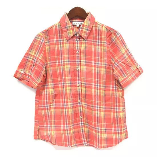 Мужская рубашка на пуговицах Southern Lady в кораллово-желтую клетку, маленькая