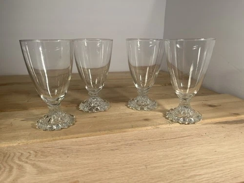 Vintage Anchor Hocking Berwick Boopie Water Goblets, Set of 4-1950's Clear Glass