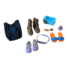 Lot of 8 pieces 18" DOLL ACCESSORIES Shoes Bag Headband Leotard Sun Glasses