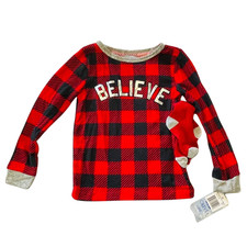 Max  Olivia Toddler Boys' Plush Cuddly Pajama Shirt and Socks - Size 4T