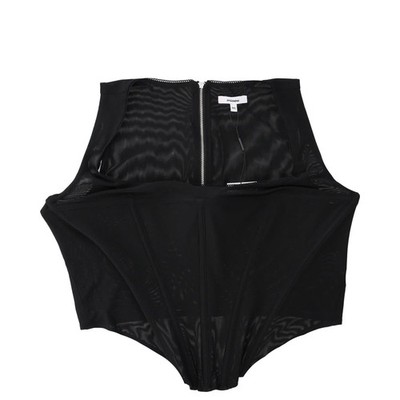 Miaou Campbell Damen Korsett niedriger Ausschnitt schwarz transparent Reißverschluss hinten Größe 3XL UVP 200