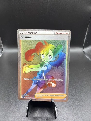 Pokemon TCG Shauna Card 278/264 Fusion Strike Rare Rainbow Free shipping