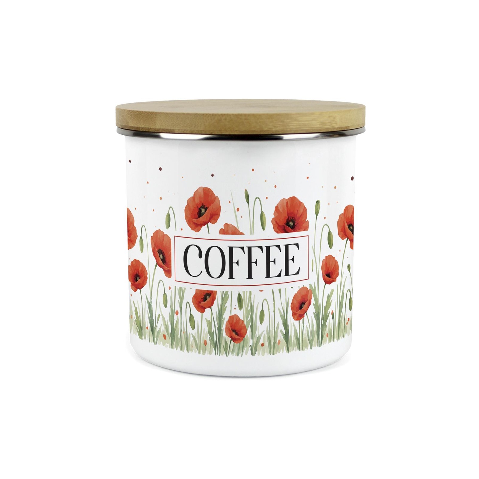 Summer Poppies Coffee Canister - 1.2L Floral Large Kitchen Storage Jar Gift